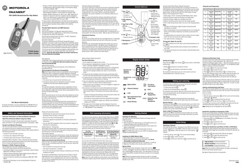 Motorola Talkabout FV600 Series User manual