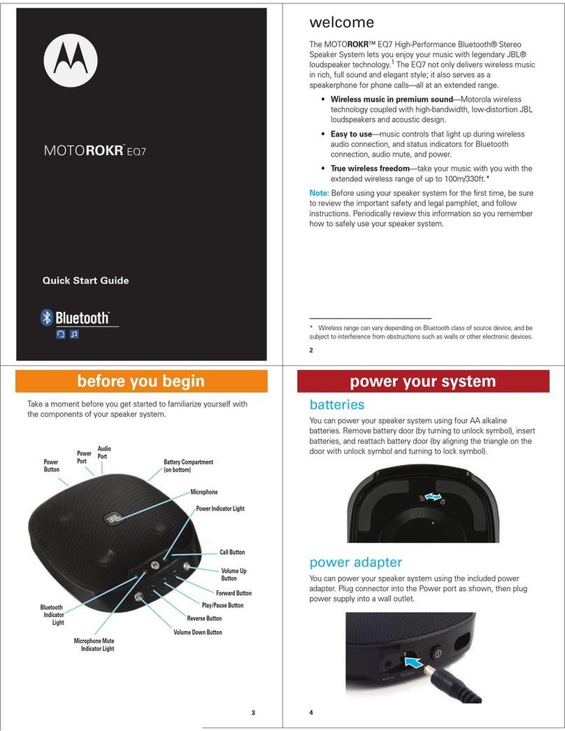 Motorola MOTOROKR EQ7 quick start guide