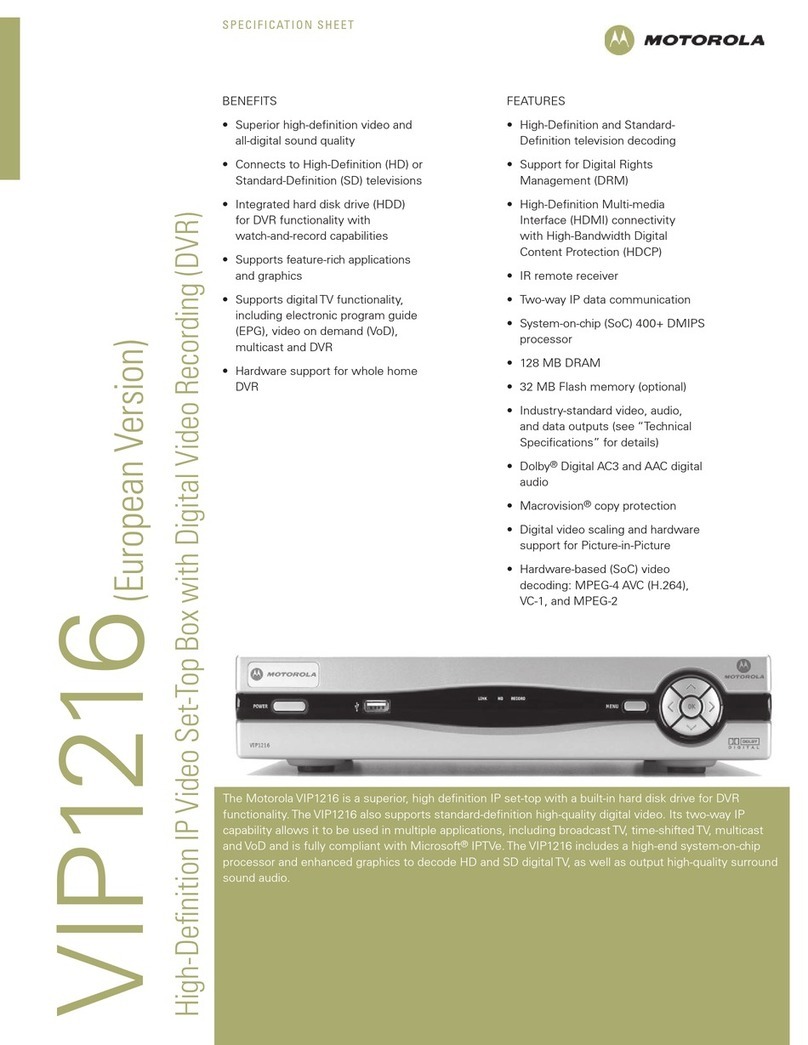 Motorola SET-TOP BOX VIP1216 Specification sheet