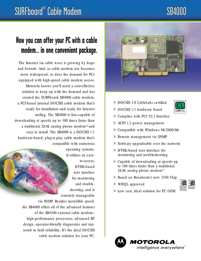 Motorola SURFboard SB4000 User manual Motorola SURFboard SB4000 User manual