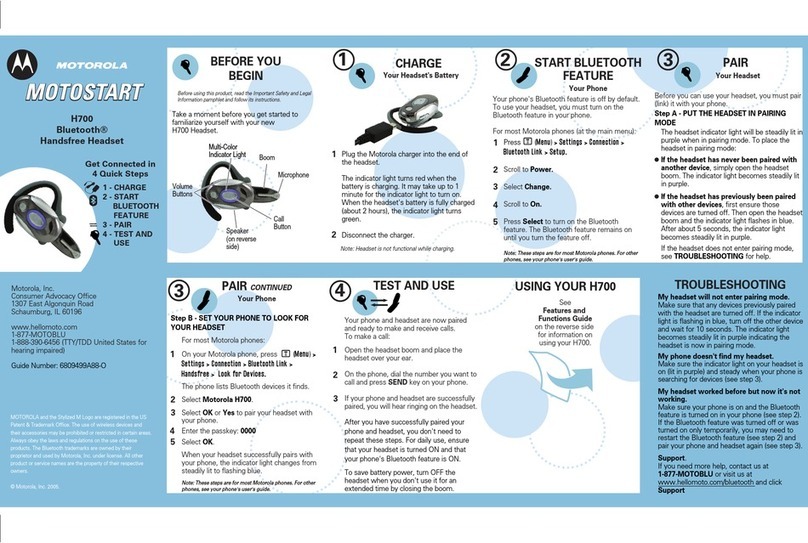 Motorola Motostart H700 User manual Motorola Motostart H700 User manual