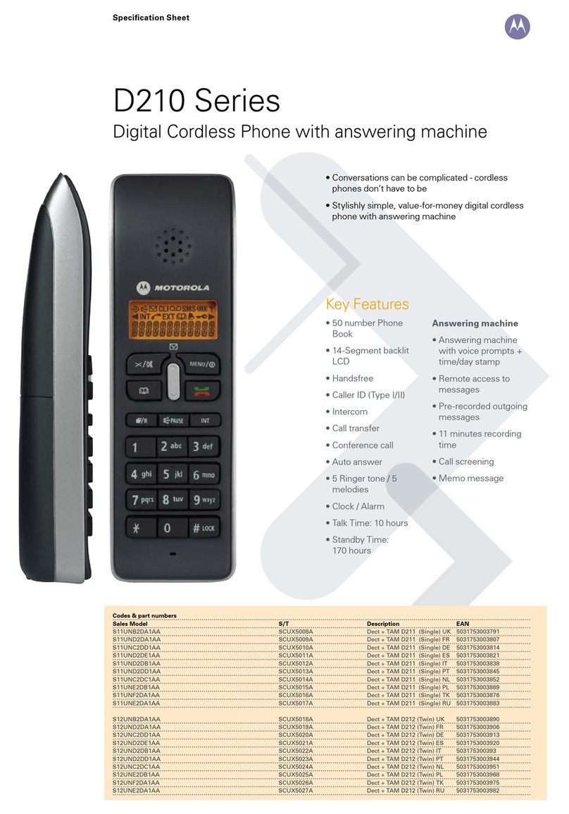 Motorola D210 series User manual Motorola D210 series User manual