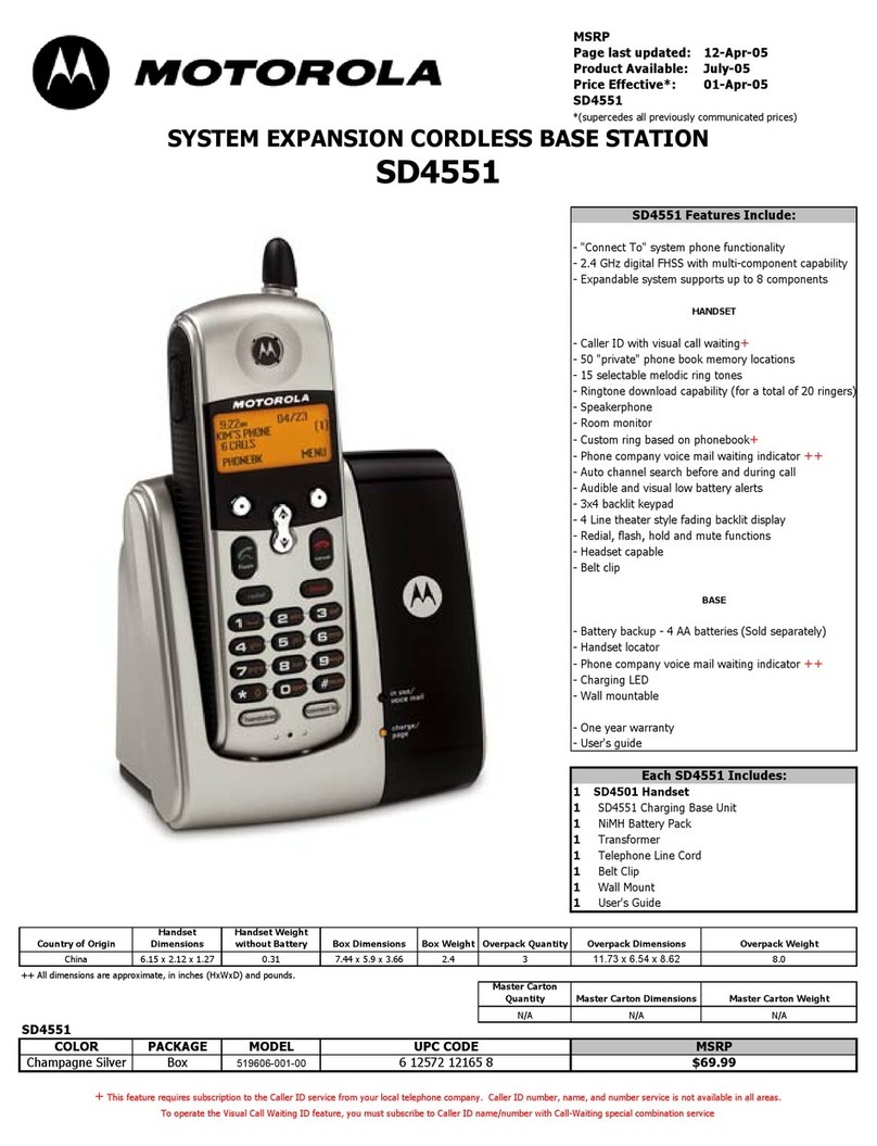 Motorola SD4551 Specifications