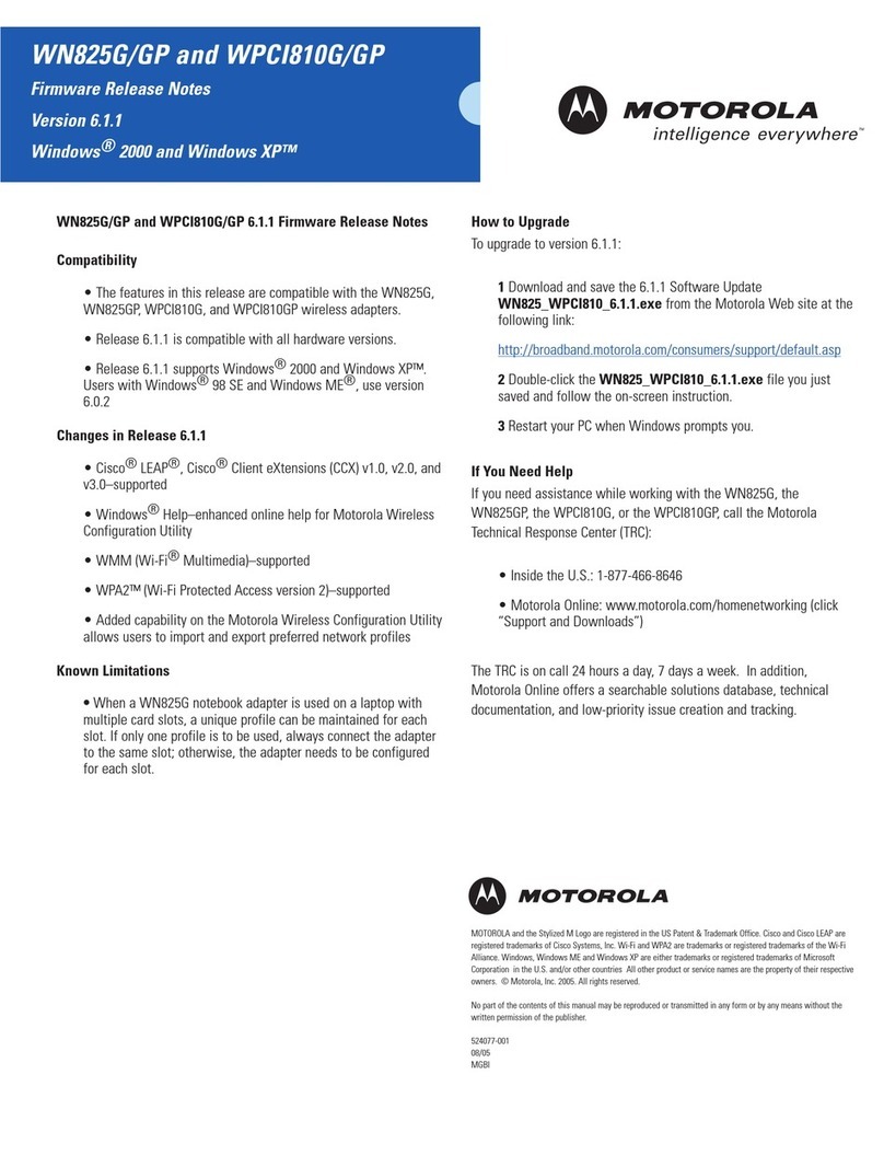 Motorola WN825G Instruction Manual