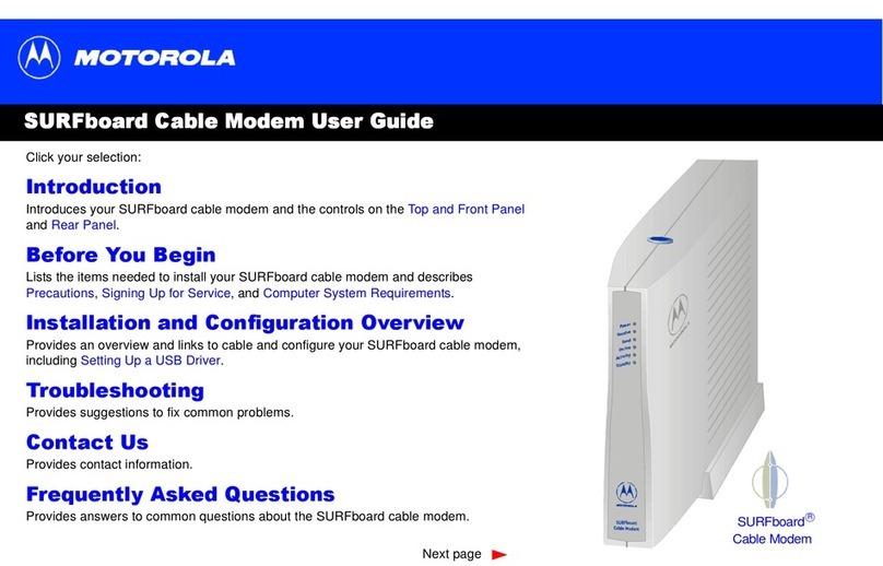Motorola SURFboard Cable Modem User manual