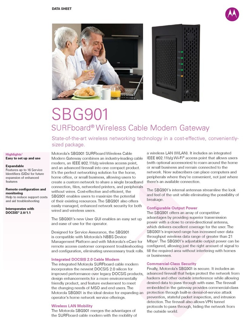 Motorola SURFboard SBG901 datasheet