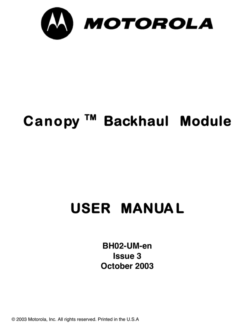 Motorola Canopy Backhaul Module User manual