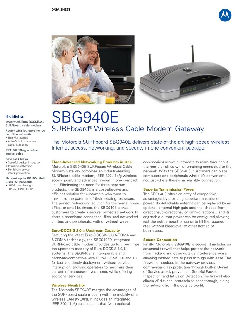 Motorola SURFboard SBG940E User manual Motorola SURFboard SBG940E User manual