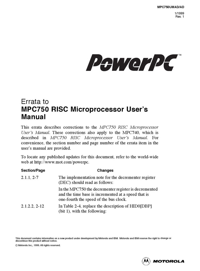 Motorola PowerPC MPC750 User manual