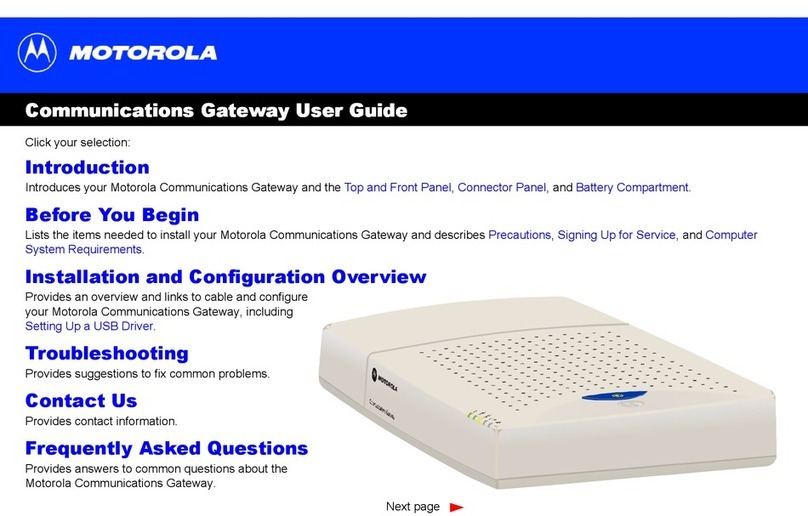 Motorola Communications Gateway User manual