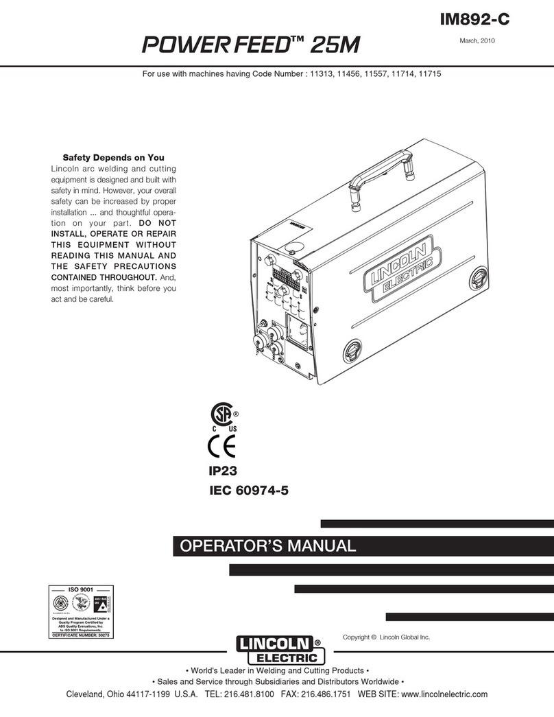 Lincoln Electric POWER FEED IM892-C Operator's manual