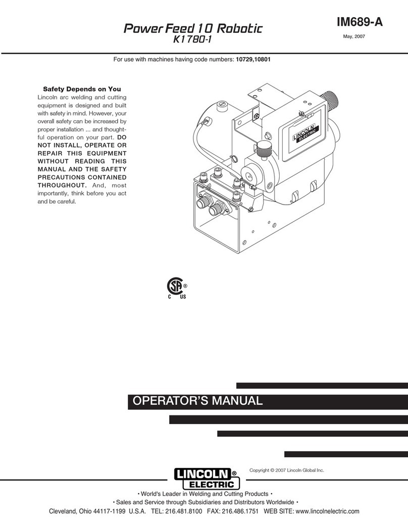Lincoln Electric POWER FEED 10 ROBOTIC K1780-1 Operator's manual