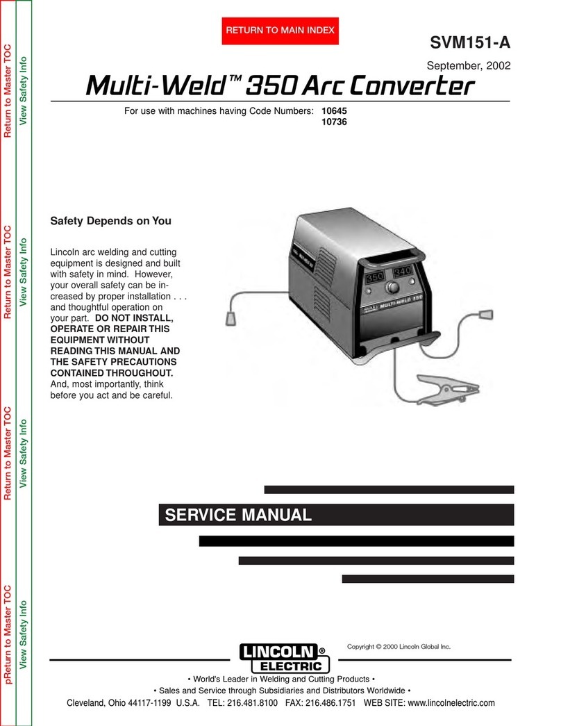 Lincoln Electric MULTI-WELD SVM151-A Service manual