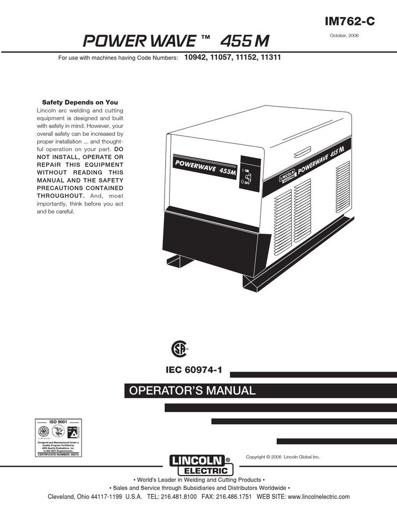 Lincoln Electric POWERWAVE IM762-C Operator's manual Lincoln Electric POWERWAVE IM762-C Operator's manual