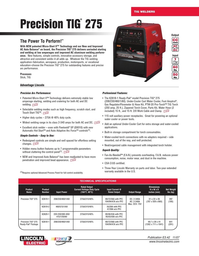Lincoln Electric RANGER 275 User manual Lincoln Electric RANGER 275 User manual