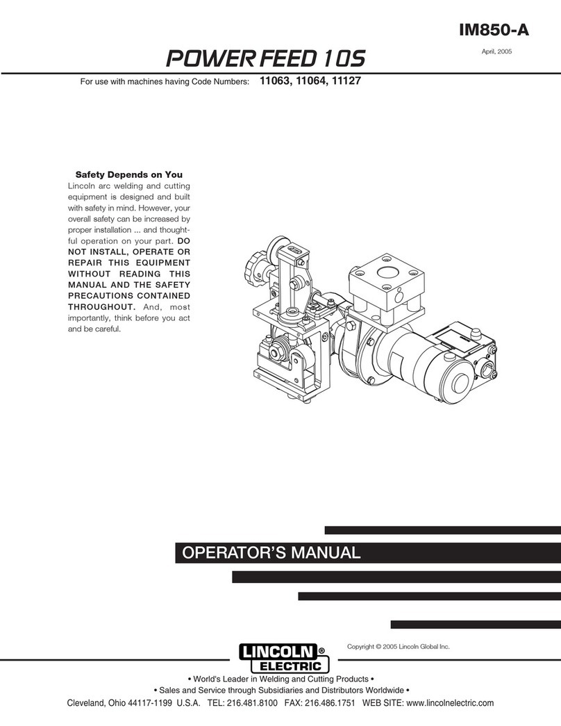 Lincoln Electric POWERFEED 10S IM850-A Operator's manual