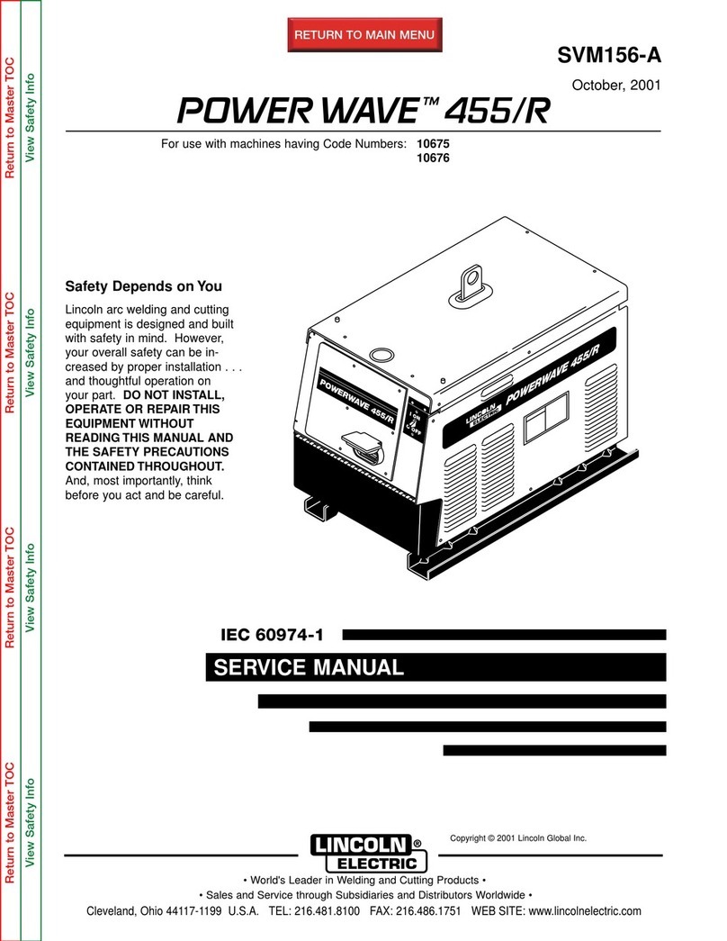 Lincoln Electric POWER WAVE SVM156-A Service manual Lincoln Electric POWER WAVE SVM156-A Service manual