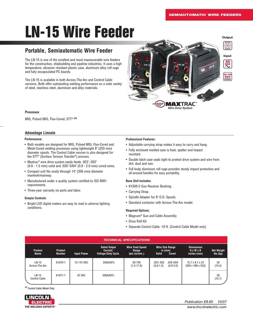 Lincoln Electric LN-15 Specification sheet