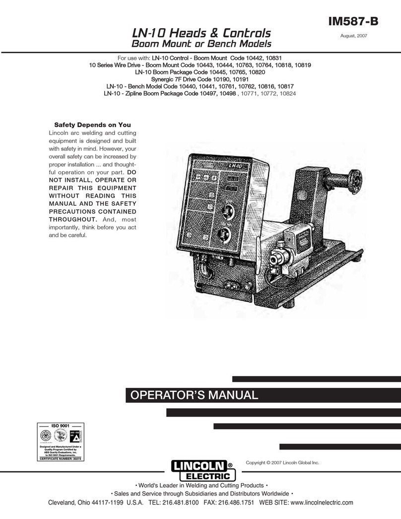 Lincoln Electric LN-10 HEADS & CONTROLS IM587-B Operator's manual