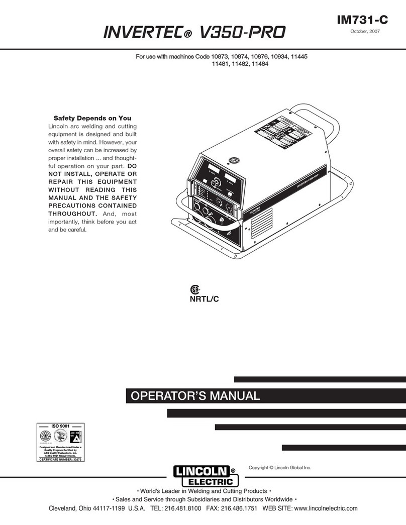 Lincoln Electric INVERTEC V350-PRO CE Operator's manual