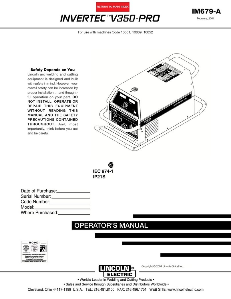 Lincoln Electric INVERTEC V350-PRO CE Operator's manual