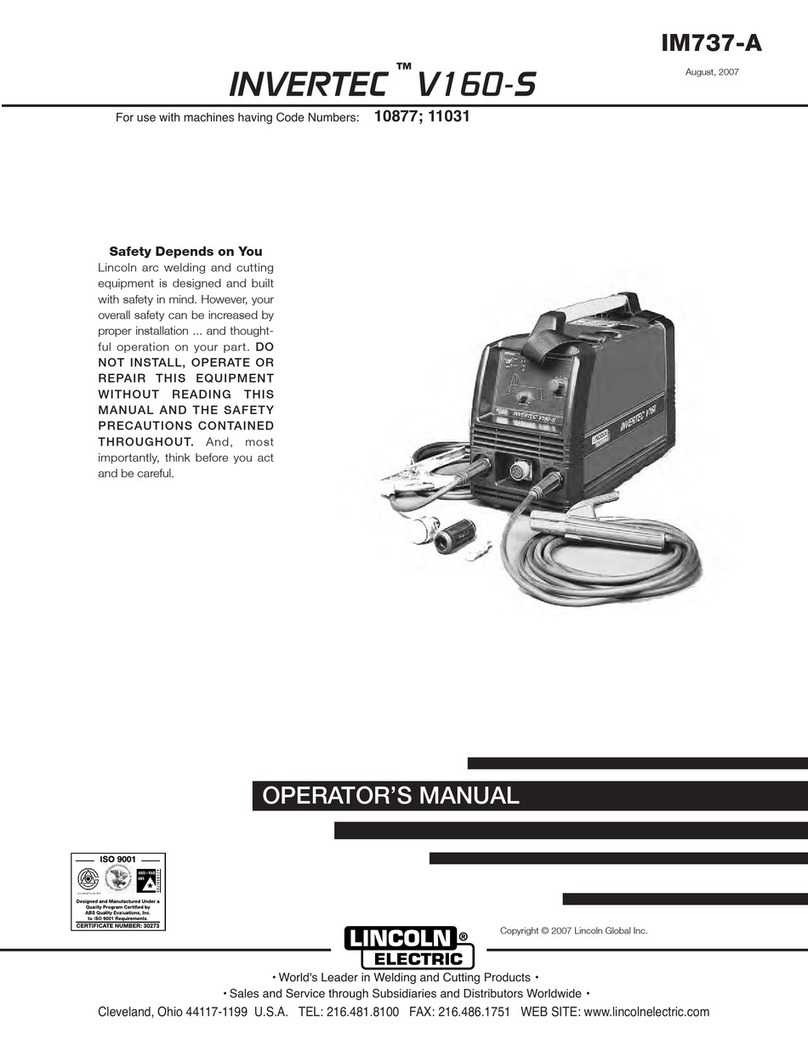 Lincoln Electric INVERTEC V160-S Operator's manual