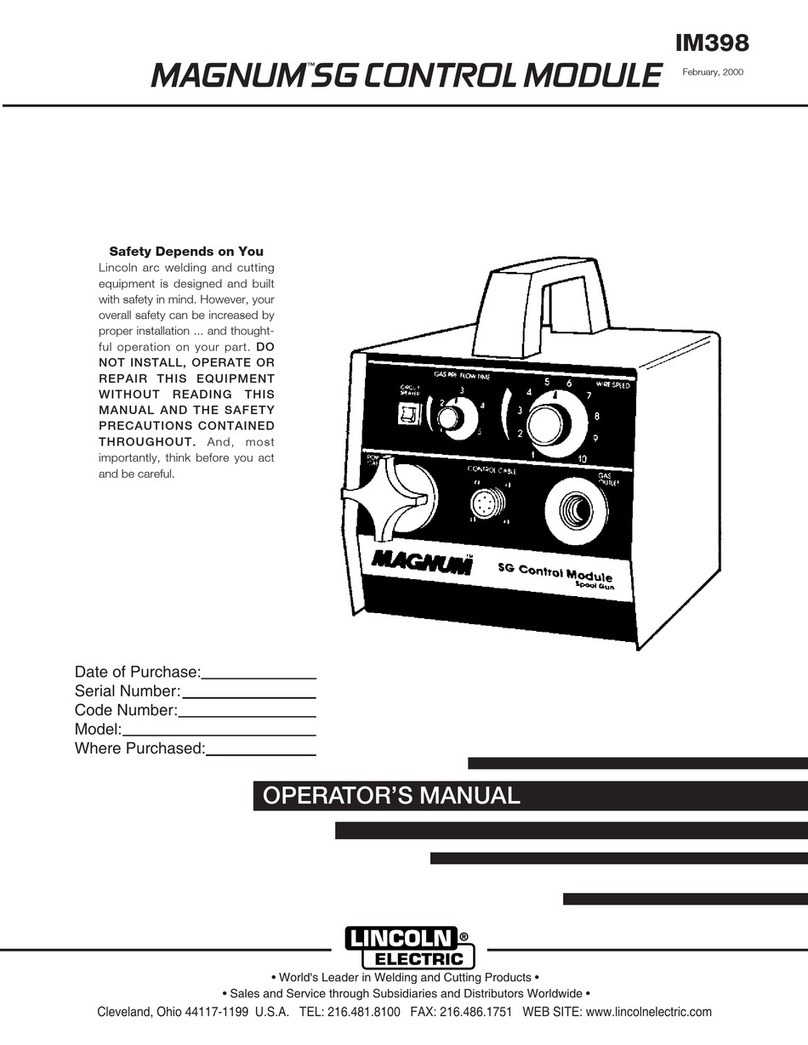Lincoln Electric MAGNUM SG CONTROL MODULE IM398 Operator's manual