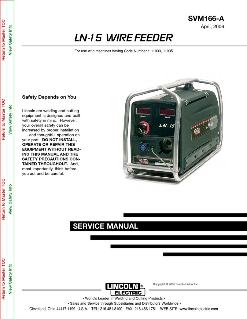Lincoln Electric LN-15 WIRE FEEDER SVM166-A Service manual