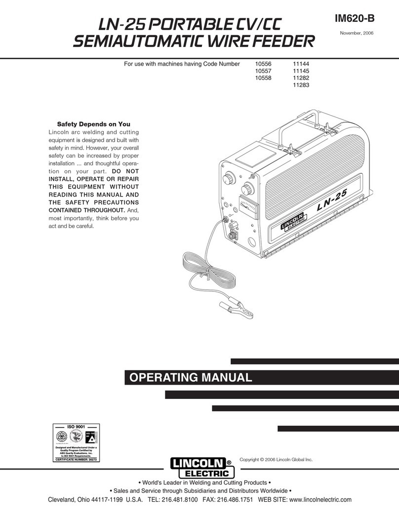 Lincoln Electric LN-25 PORTABLE CV/CC IM620-B operating manual Lincoln Electric LN-25 PORTABLE CV/CC IM620-B operating manual