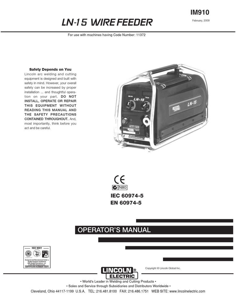 Lincoln Electric LN-15 WIRE FEEDER IM910 Operator's manual