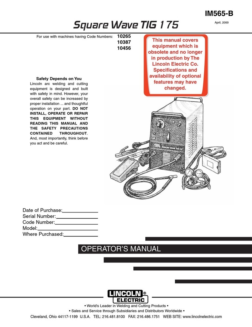 Lincoln Electric SQUARE WAVE IM565-B Operator's manual