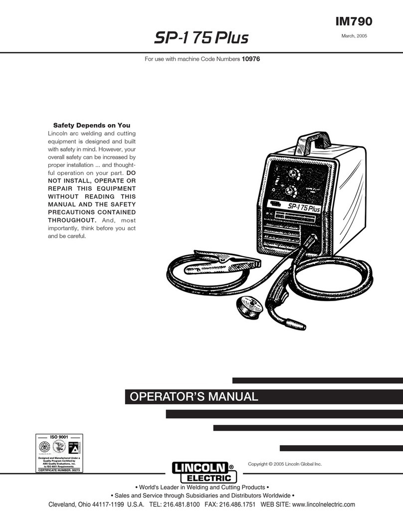 Lincoln Electric SP-175 PLUS IM790 User manual