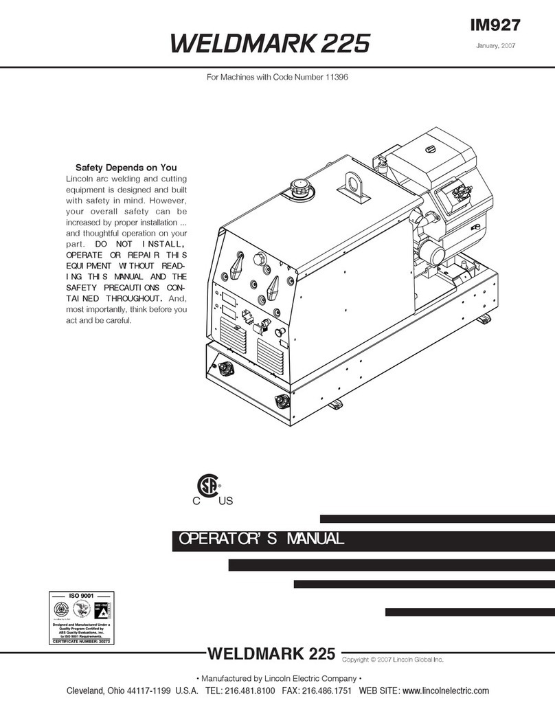 Lincoln Electric WELDMARK 225 IM927 Operator's manual