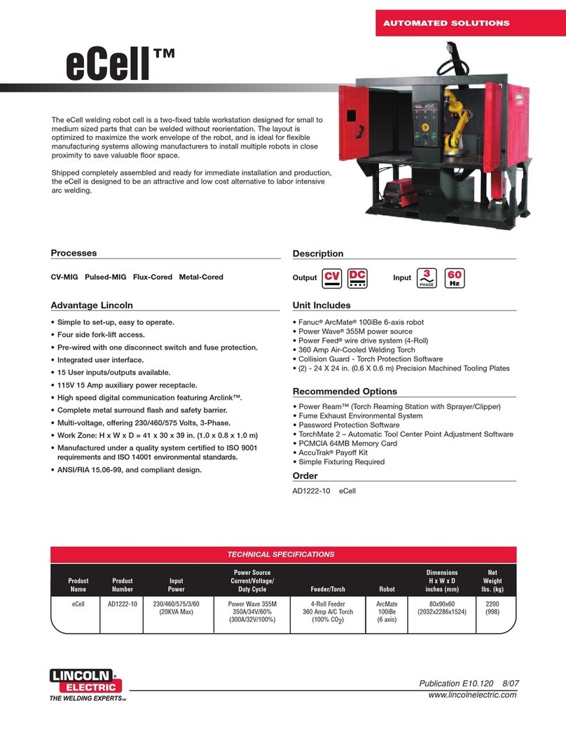 Lincoln Electric Welding Robot Cell eCell Specifications Lincoln Electric Welding Robot Cell eCell Specifications