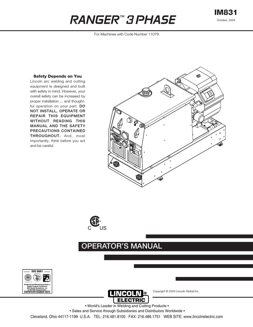 Lincoln Electric RANGER 3 PHASE 11079 Operator's manual