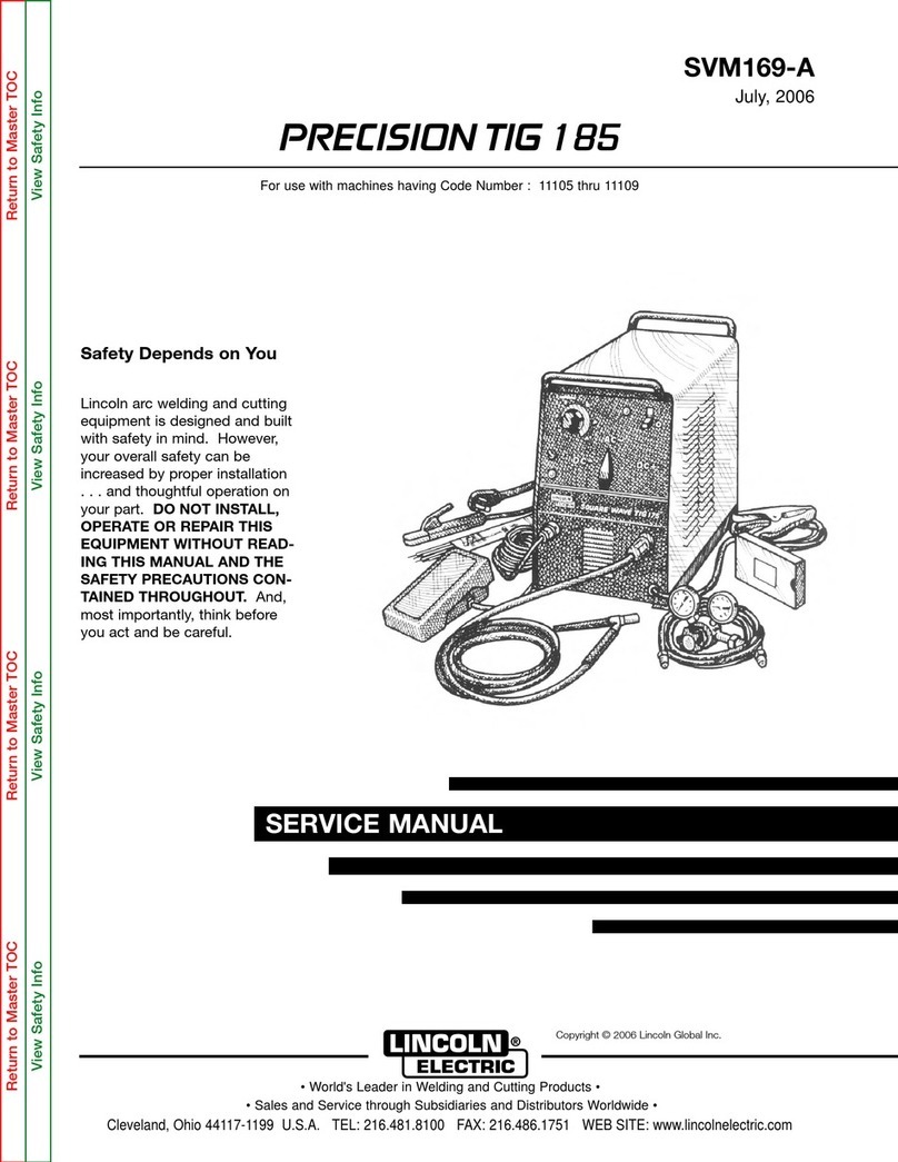 Lincoln Electric PRECISION TIG 185 SVM169-A Service manual