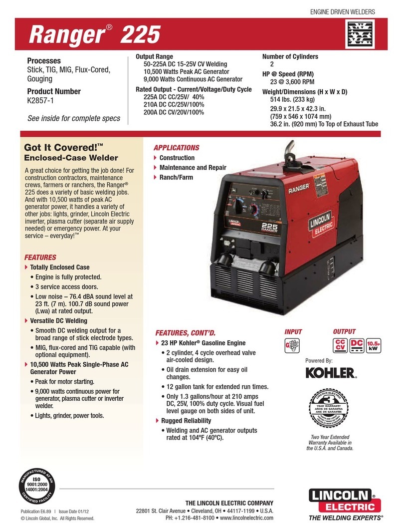 Lincoln Electric RANGER 225 Brochure & specs