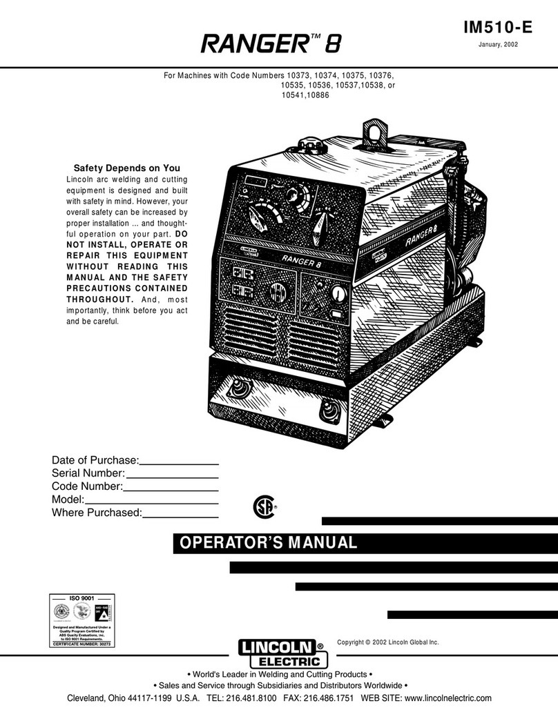 Lincoln Electric RANGER 8 User manual