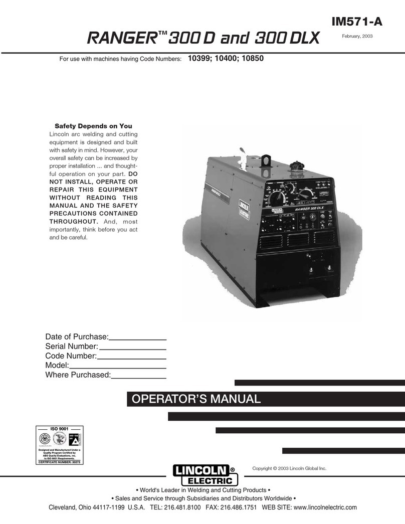 Lincoln Electric RANGER 300 D User manual