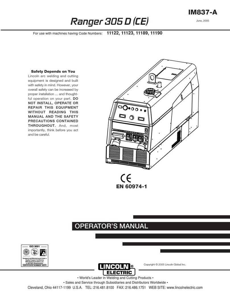Lincoln Electric RANGER 305 D (CE) IM837-A Operator's manual