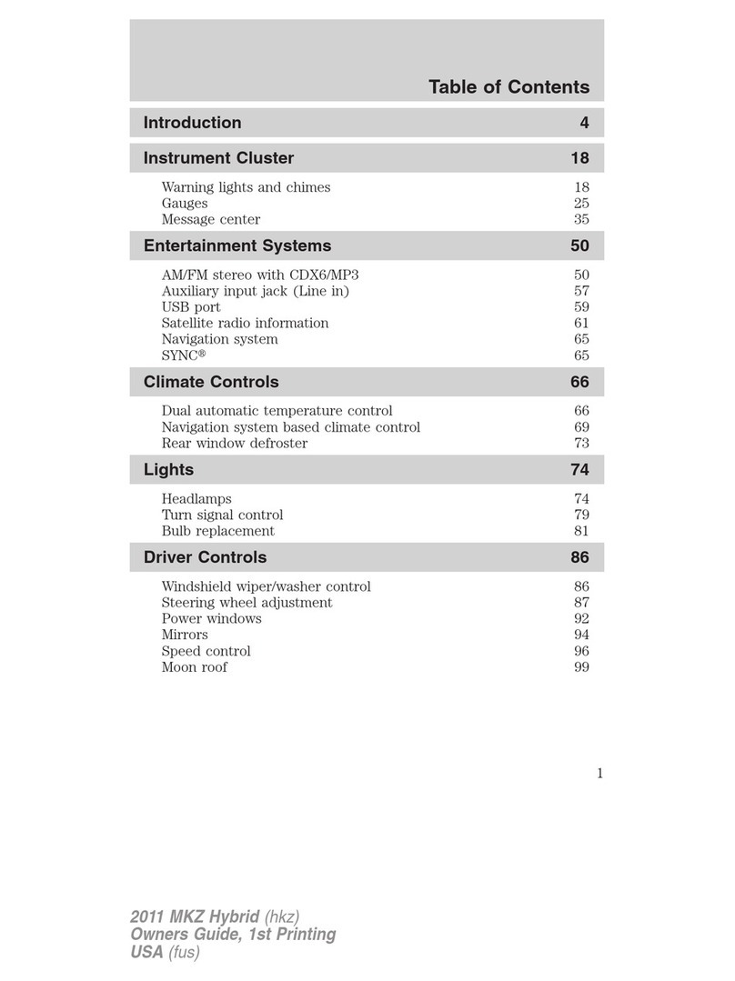 Lincoln 2011 MKZ Hybrid User manual