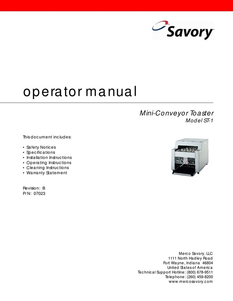 Savory Mini-Conveyor Toaster ST-1 Operator's manual