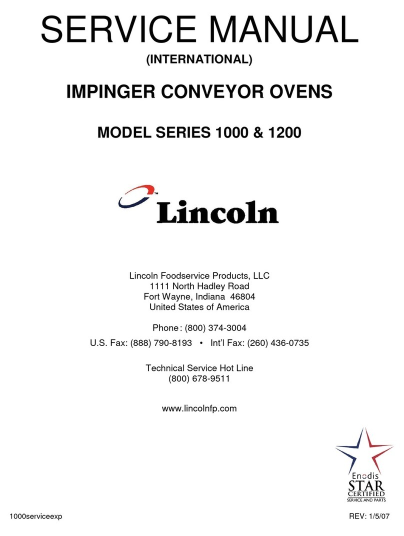 Lincoln Impinger Conveyor Oven Series 1200 User manual