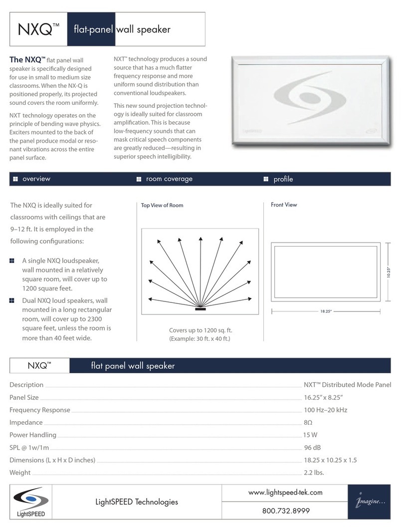 LightSpeed Technologies Wall Speaker User manual