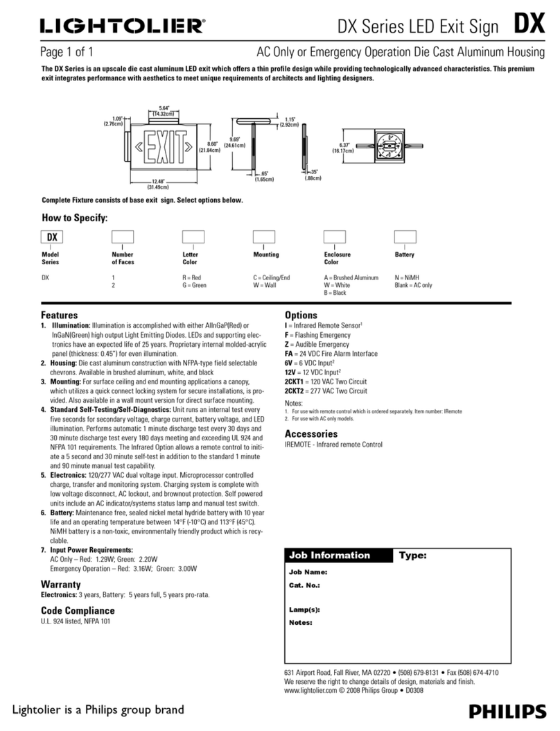 Lightolier DX Series User manual Lightolier DX Series User manual
