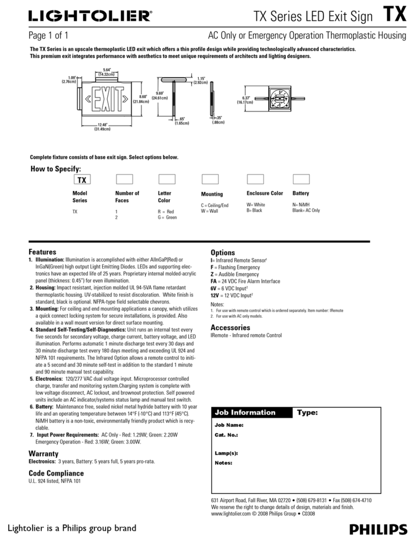 Lightolier TX Series Specification sheet