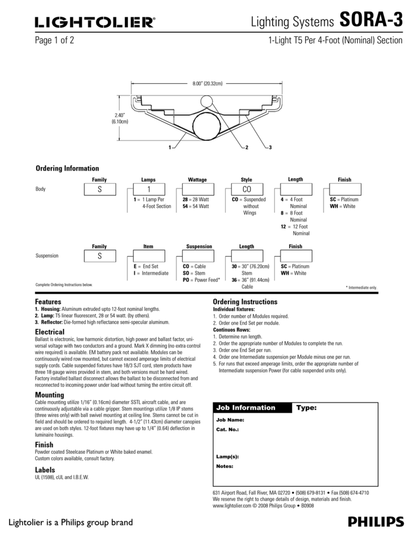 Lightolier SORA-3 User manual