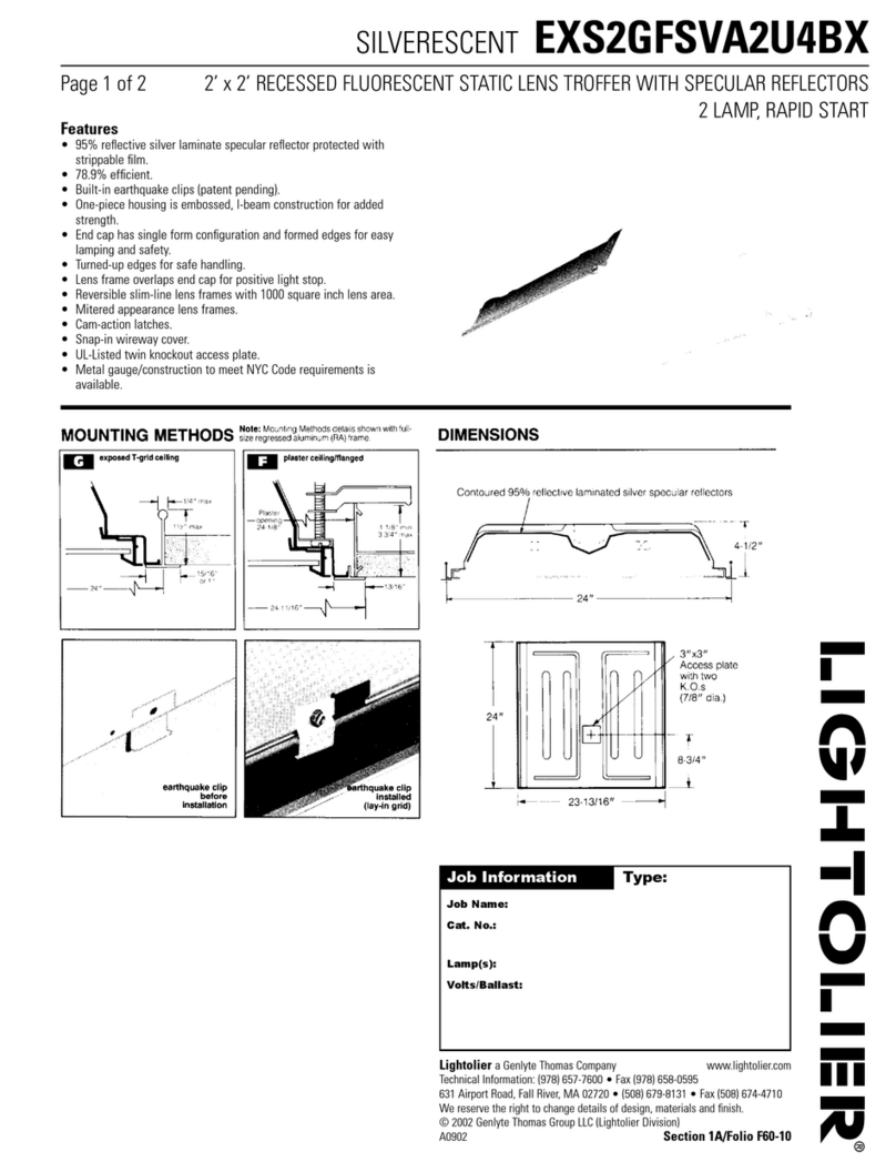Lightolier SILVERESCENT EXS2GFSVA2U4BX User manual