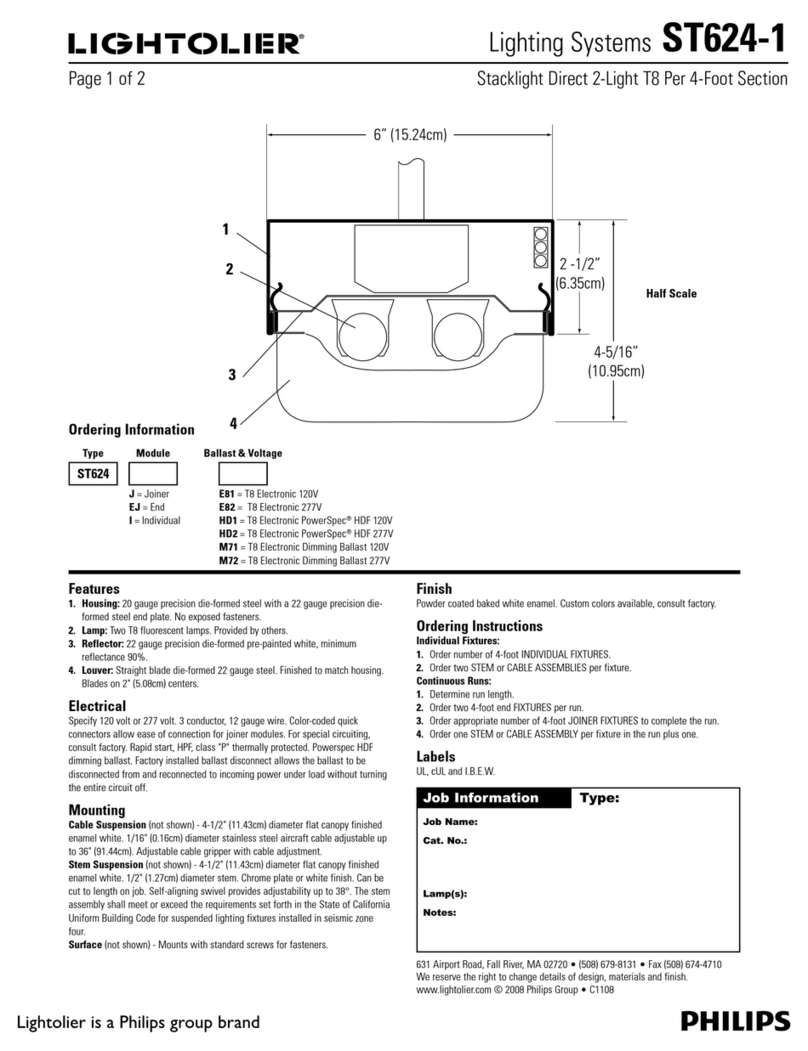 Lightolier ST624-1 Specification sheet