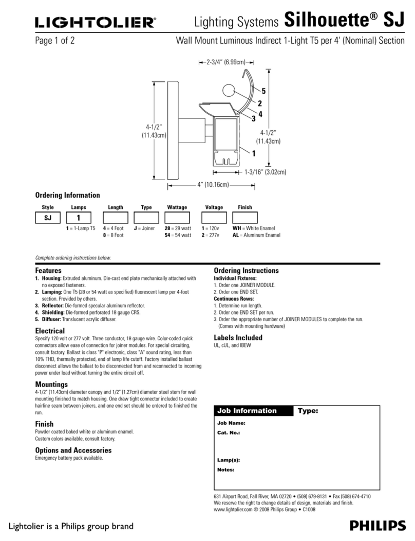 Lightolier Silhouette SJ User manual